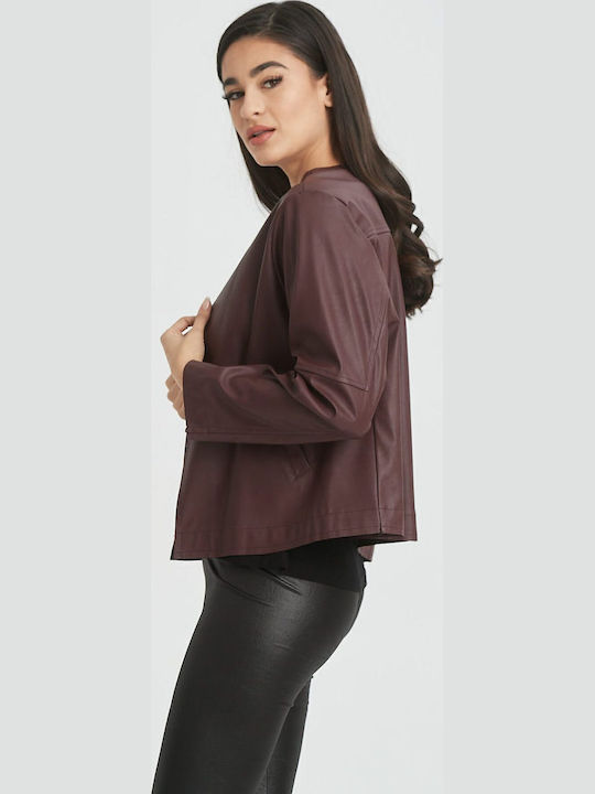 Γυναικείο Biker Jacket Μπορντό