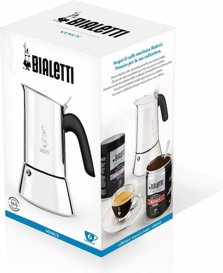 Bialetti Venus Stovetop Espresso Pot 2 Cups Inox Brown