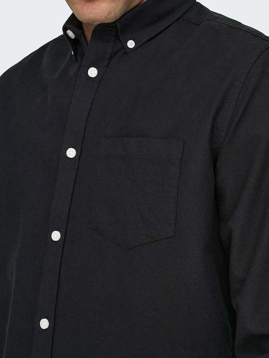 Only & Sons Men's Shirt Long Sleeve Black