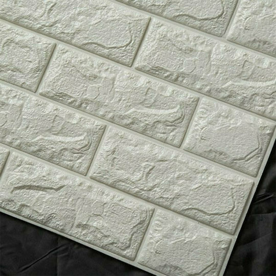 3D Πάνελ Τοίχου Αυτοκόλλητο Λευκό 77x68εκ. 3D Πάνελ Τοίχου Αυτοκόλλητο Λευκό 77x68εκ.