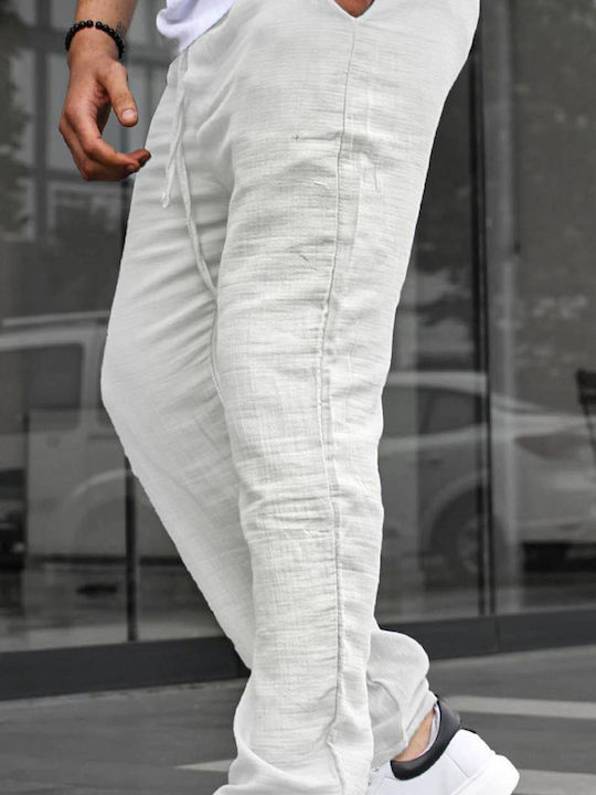 madmext Men's Trousers white