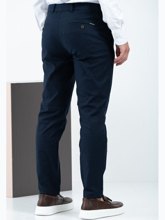 Pantaloni Chino Elastic Slim Fit Albastru
