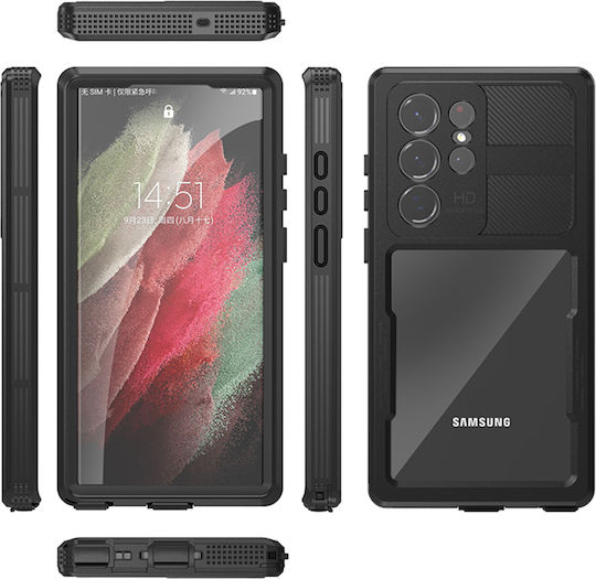 Shellbox 360 Full Cover Πλαστικό Αδιάβροχο Μαύρο (Galaxy S23 Ultra)