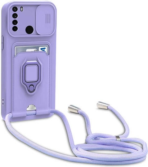 Back Cover Metallic with Strap Purple (Xiaomi Redmi 13C, Poco C65)
