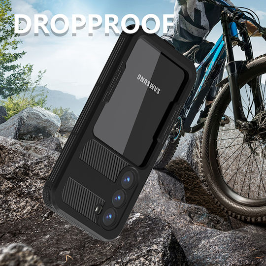 Shellbox 360 Full Cover Plastic Impermeabil Negru (Galaxy S23)