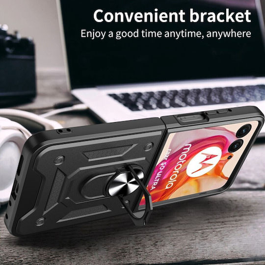Magnetic Ring Hard Case Black Motorola Razr 50 Ultra 5G