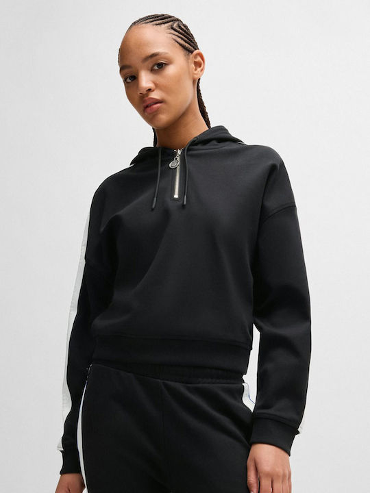 Hugo Women's Cropped Hooded Sweatshirt Black