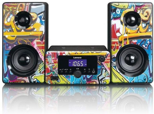 Lenco Ηχοσύστημα 2.0 MC-020 MC-020B 10W με Digital Media Player και Bluetooth Μπλε