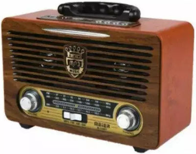 Meier Retro Tabletop Radio Rechargeable with USB Brown