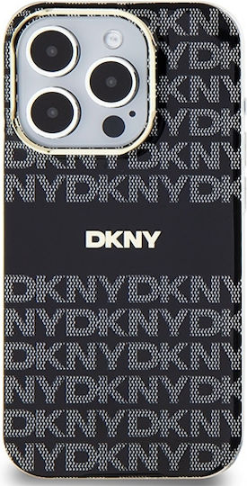 DKNY Repeat Pattern Tonal Stripe Umschlag Rückseite Kunststoff Schwarz (iPhone 13 Pro Max)