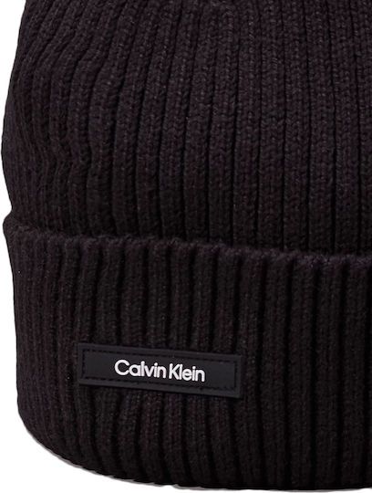 Beanie Ανδρικός Σκούφος με Rib Πλέξη σε Μαύρο χρώμα