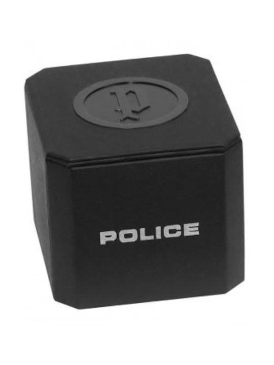 Police Reaper Uhr Batterie mit Schwarz Lederarmband