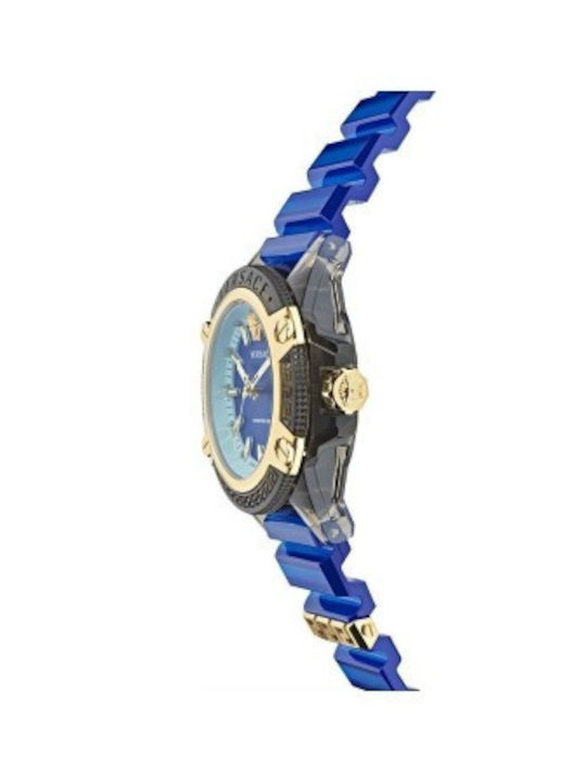 Versace Icon Active Часовник Батерия с Син Каучукова Каишка