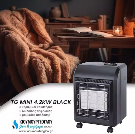 Thermogatz TG Mini Ceramic Gas Heater 4200W Black 30x28x56cm