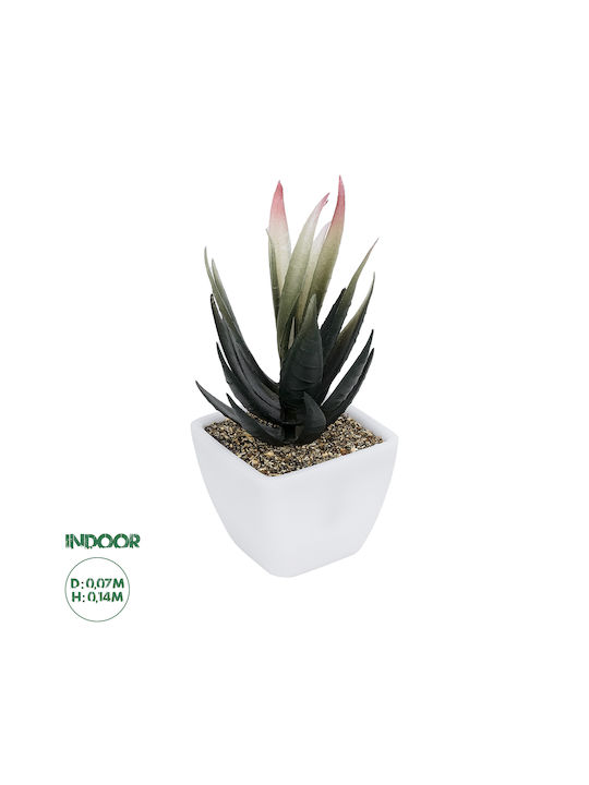 Globostar Artificial Garden Succulent Aloe Potted Plant 20974 Decorative Aloe Plant Φ7 X Η14cm