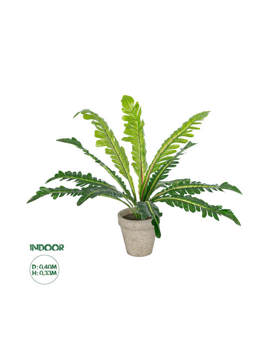 Globostar Artificial Garden Asplenium Potted Plant 20904 Decorative Asplenium Plant Φ40 X H33cm