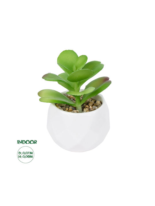 Artificial Plant in Small Pot Kalanchoe Green 10cm GloboStar