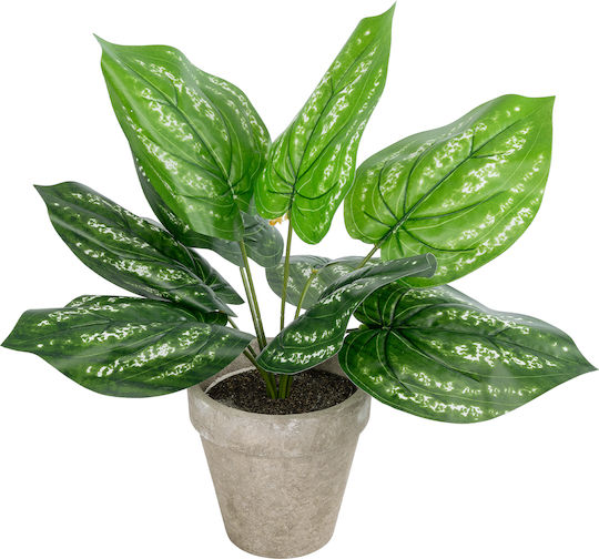 Globostar Artificial Garden Silver Pothos Potted Plant 20896 Διακοσμητικό Φυτό Πόθος Φ40 X Υ33cm