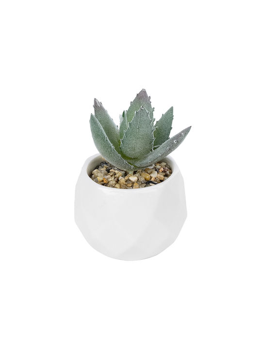 Globostar Artificial Garden Succulent Aloe Potted Plant 20999 Decorative Plant Aloe F7 X H9cm