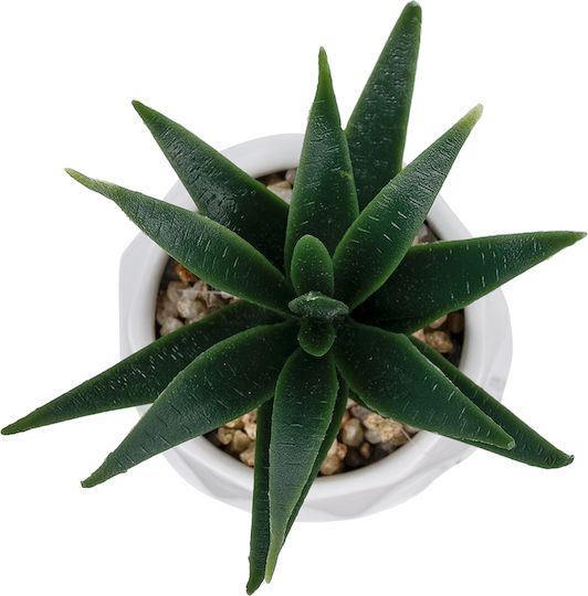 Globostar Künstliche Garten Sukkulente Aloe Topfpflanze 20992 Dekorative Pflanze Aloe H8 X H12cm