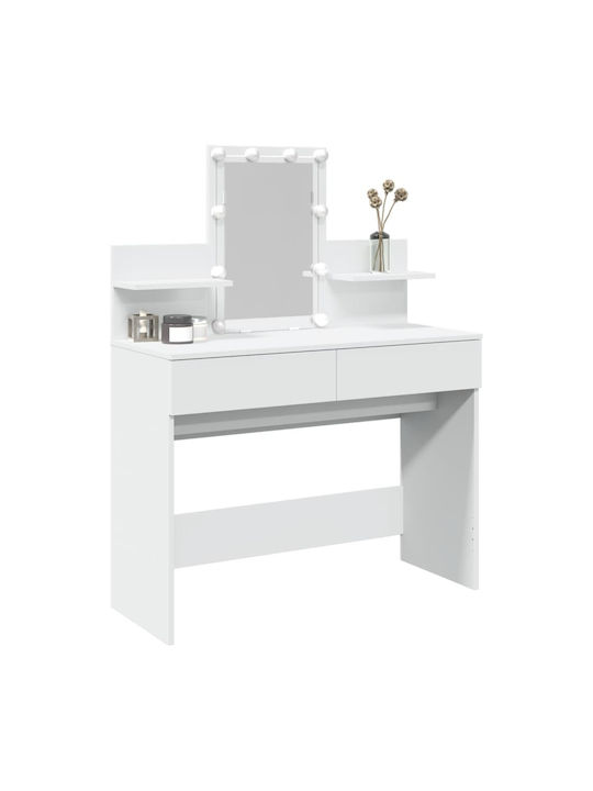 Schminktisch Hölzern White mit Spiegel 100x40x130cm