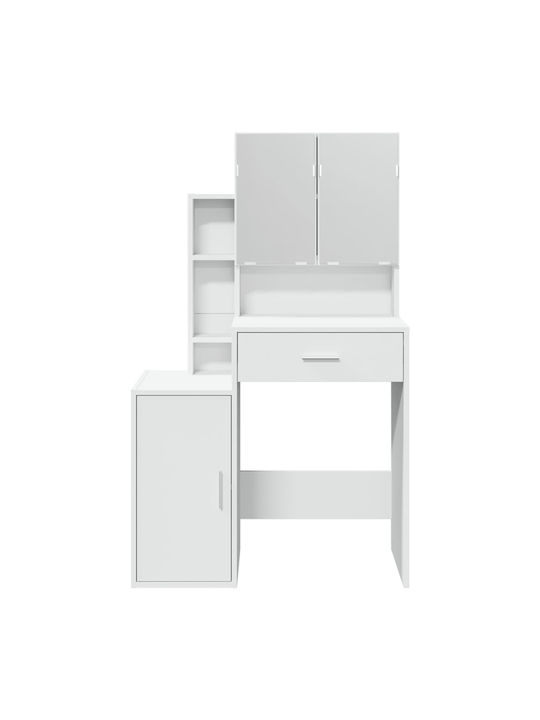 Schminktisch Hölzern White mit Spiegel 80x35x132cm