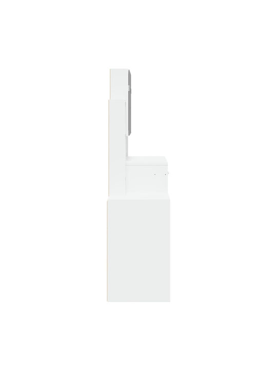 Schminktisch Hölzern White mit Spiegel 80x35x132cm