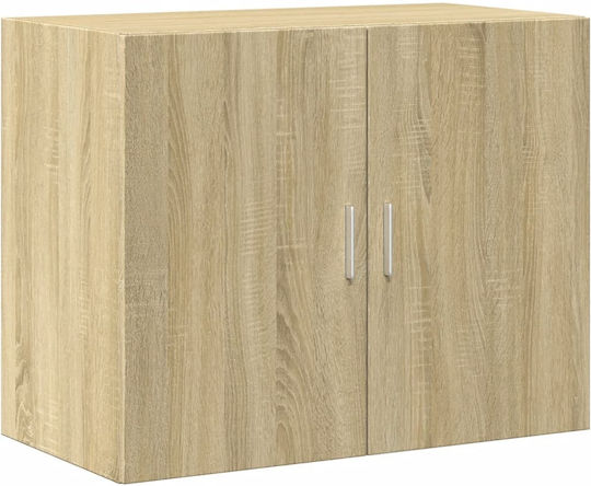 Freestanding Living Room Cabinet Made of Particle Board Oak 80x42.5x249 cm