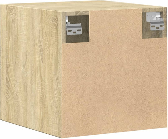 Кремасто Шкаф Витрина За Дневна От ПДЧ Дъб 40x42.5x40см