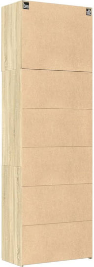 Freestanding Living Room Cabinet Made of Particle Board Oak 80x42.5x249 cm