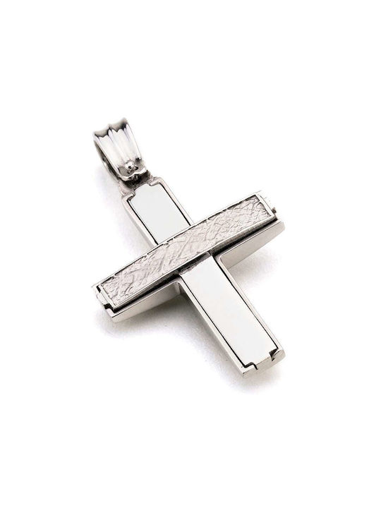 Goldsmith Men's White Gold Cross 14K Double Sided with the Crucified