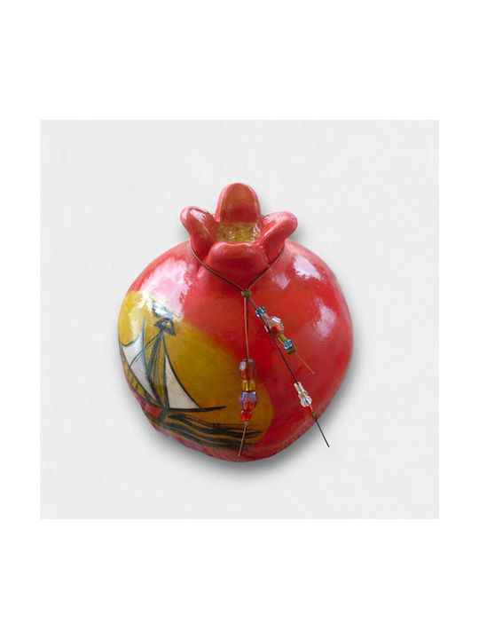 Artifact Lucky Charm Pomegranate Red Ceramic 8x10cm 1pcs