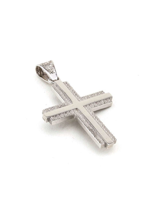 Goldsmith Men's White Gold Cross 14K Double Sided with the Crucified