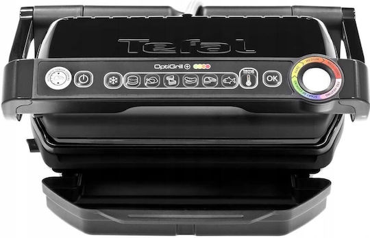 Tefal GC 7148 Tabletop Electric Grill Ribbed Plate 2000W Inox with Lid and Adjustable Thermostat 30cmx20cmcm