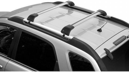 Nordrive Μπάρα Οροφής Αλουμινίου 99εκ. για Citroen CX για Αυτοκίνητα με Εργοστασιακές Μπάρες (Σετ με πόδια) Ασημί