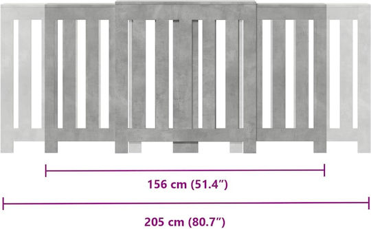 vidaXL Heizkörperabdeckung aus Spanplatte Grau 205x21.5x83.5cm
