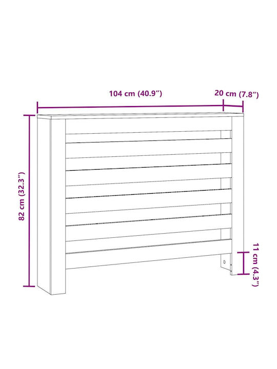 vidaXL Heizkörperabdeckung aus Spanplatte Grau 104x20x82cm