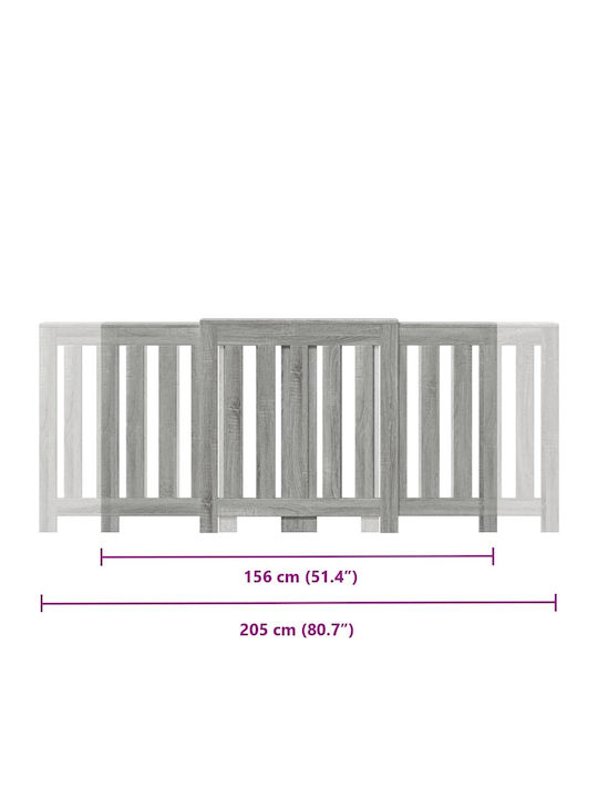 vidaXL Калориферен Капак от ПДЧ Сив 205x21.5x83.5см