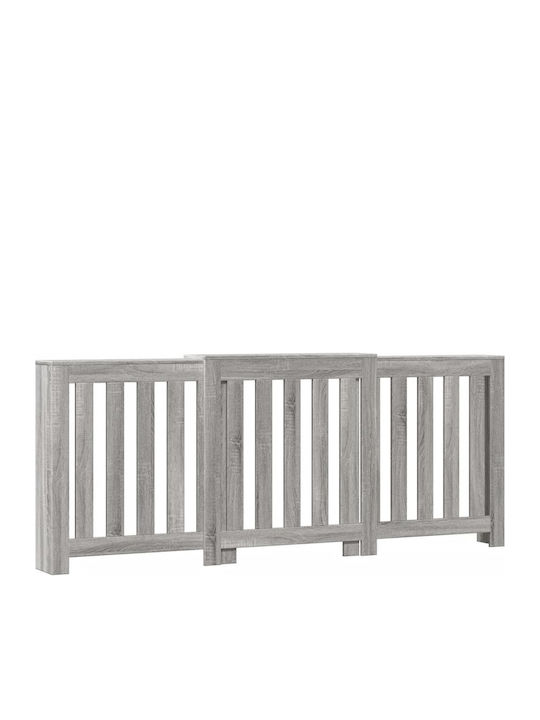 vidaXL Калориферен Капак от ПДЧ Сив 205x21.5x83.5см