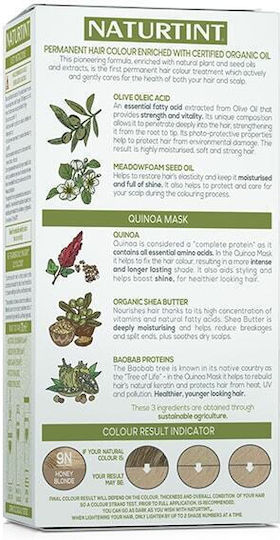 Naturtint Βαφή Μαλλιών Χωρίς Αμμωνία 9n (ξανθό Μελί) 170ml