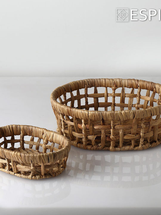 Set of Decorative Baskets Straw Beige 30x25.5x10.5cm 2pcs Espiel