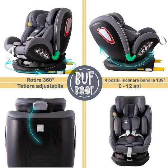 Buf Boof Platinum Deluxe Autositz i-Size mit Isofix Grey 0-36 kg