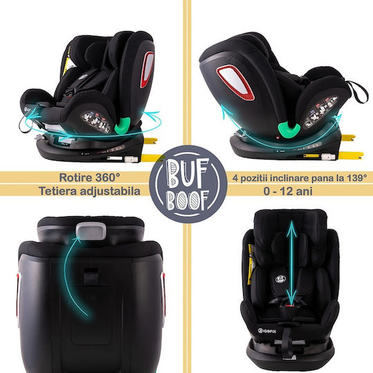 Buf Boof Platinum Deluxe Autositz i-Size mit Isofix Black Jeans 0-36 kg