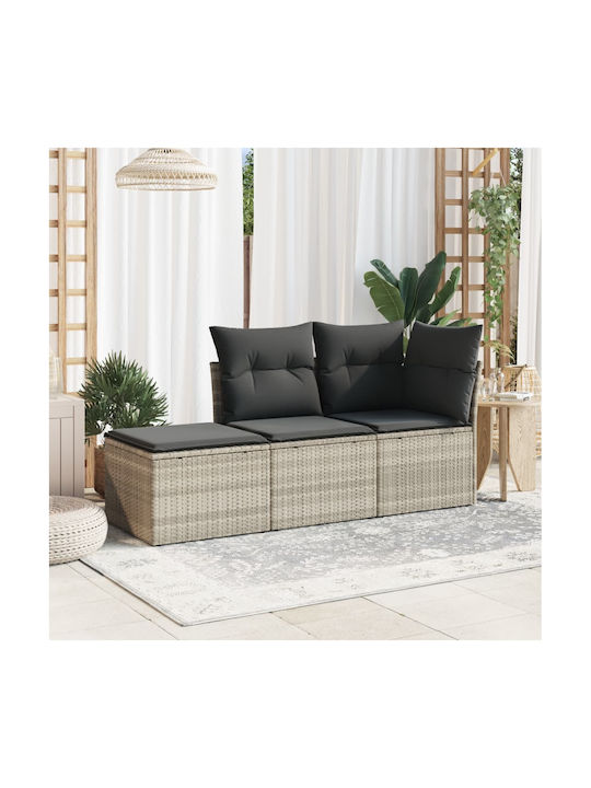 Rattan Grey Outdoor Stool 55x55x37cm