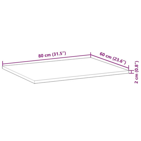 vidaXL Πάγκος χωρίς Νιπτήρα Μ80xΒ60xΥ2cm Καφέ
