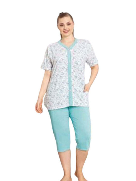 Asel Sommer Damen Pyjama-Set Baumwolle Veraman