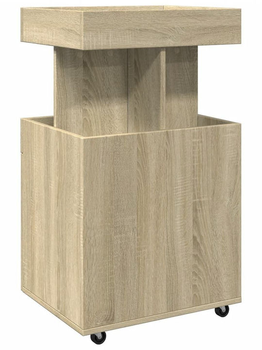 vidaXL Επιδαπέδια Κάβα Ποτών με Ρόδες Καφέ 50x41x89εκ.