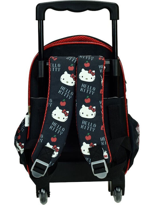 Gim Hello Kitty Croche School Bag Trolley Kindergarten Multicolour with Water Bottle Holder 12Liters