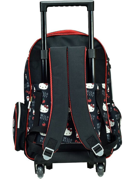 Gim Hello Kitty Croche School Bag Trolley Elementary, Elementary Multicolour with Water Bottle Holder 27Liters