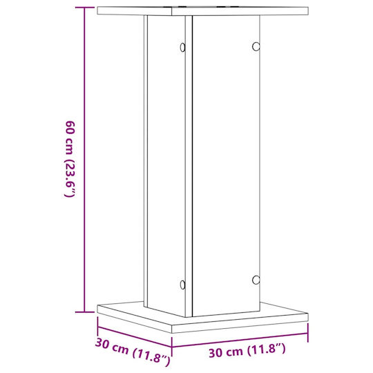 vidaXL PA-Lautsprecher-Halterung Höhe 30-30cm in Gray Farbe